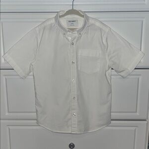 Old Navy Boy's White Short Sleeve Button Down Shirt Medium